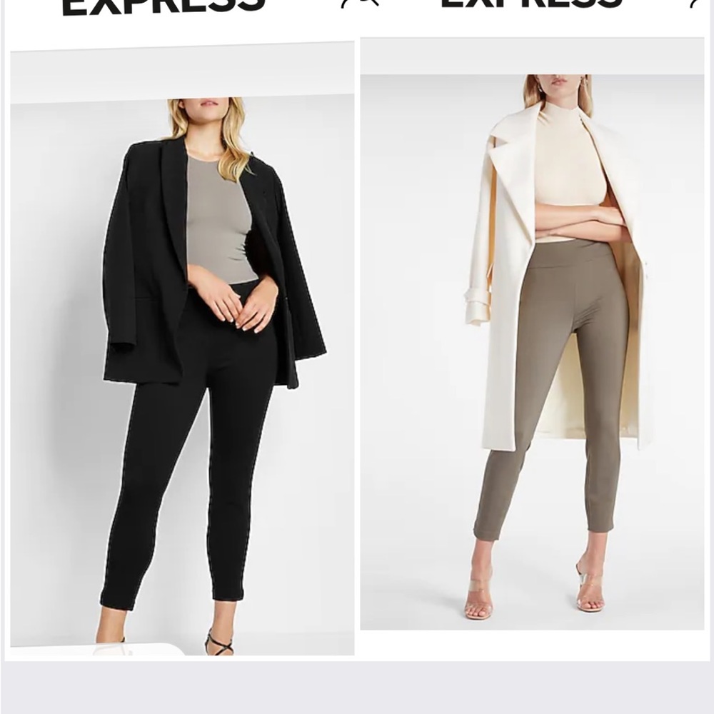 Pair of 6 Express columnist ankle high rise luxe comfort knit xs New w/tags